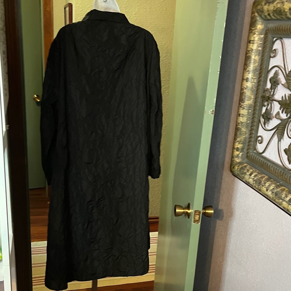 ❇️NWOT Transparente Statement Coat-Textured Black Long Button Sz XL - Picture 7 of 13